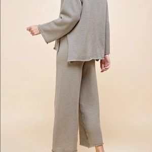 Waffle knit loungewear set